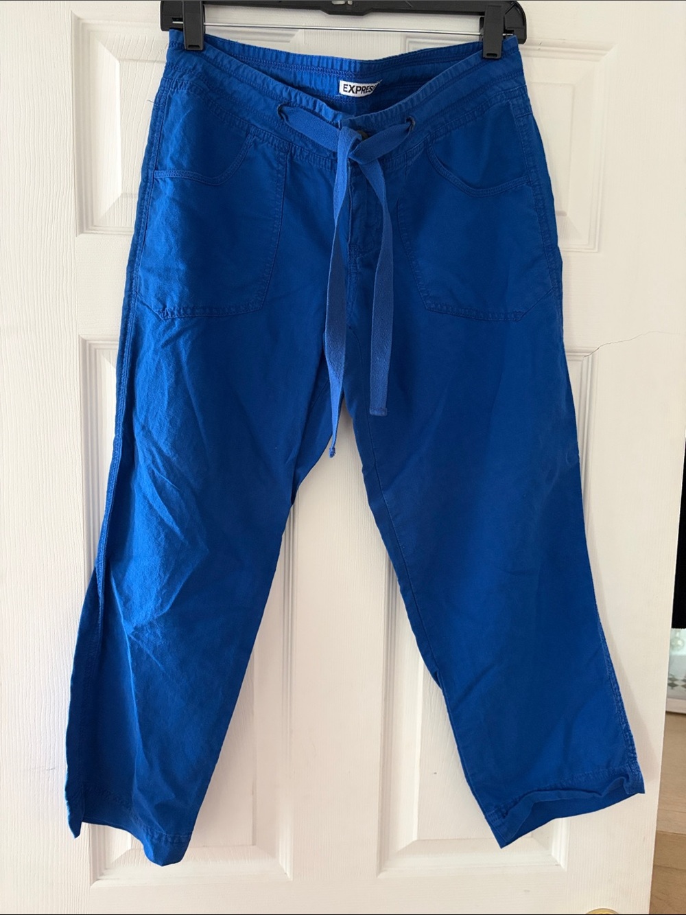 Express Women’s Royal Blue Capris with Drawstring Waist